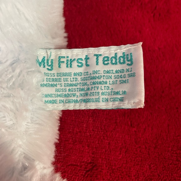 Russ Baby My First Teddy Baby Boy's My First Teddy Blue Bear Soft Plush 10" - Picture 8 of 9